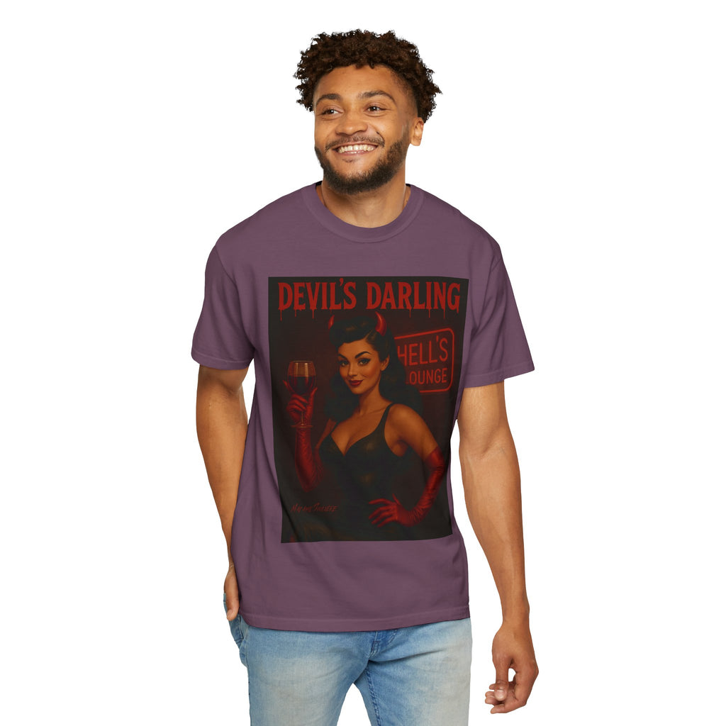 Devil’s Darling – Retro Pin-Up Devil Unisex T-Shirt