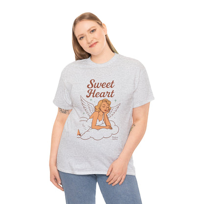 Sweet Heart Unisex T-Shirt – Retro Angel Graphic Tee, Vintage Pin Up Inspired Top, Feminine Heaven Sent Shirt - Madame Soulière