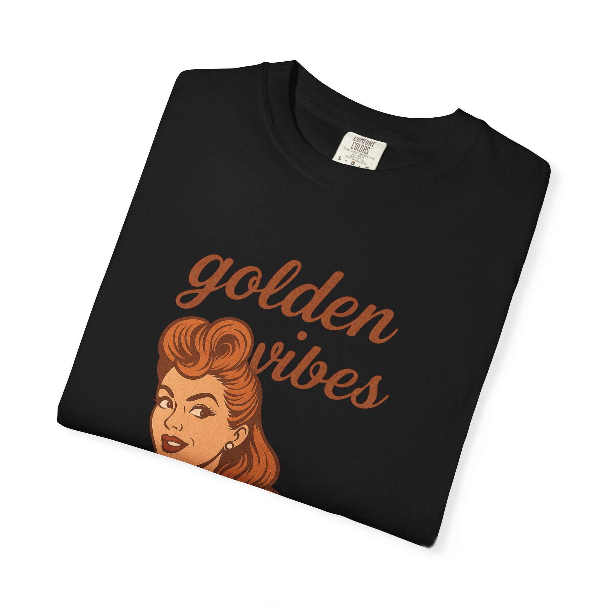 Golden Vibes – Retro Pin-Up Vintage T-Shirt