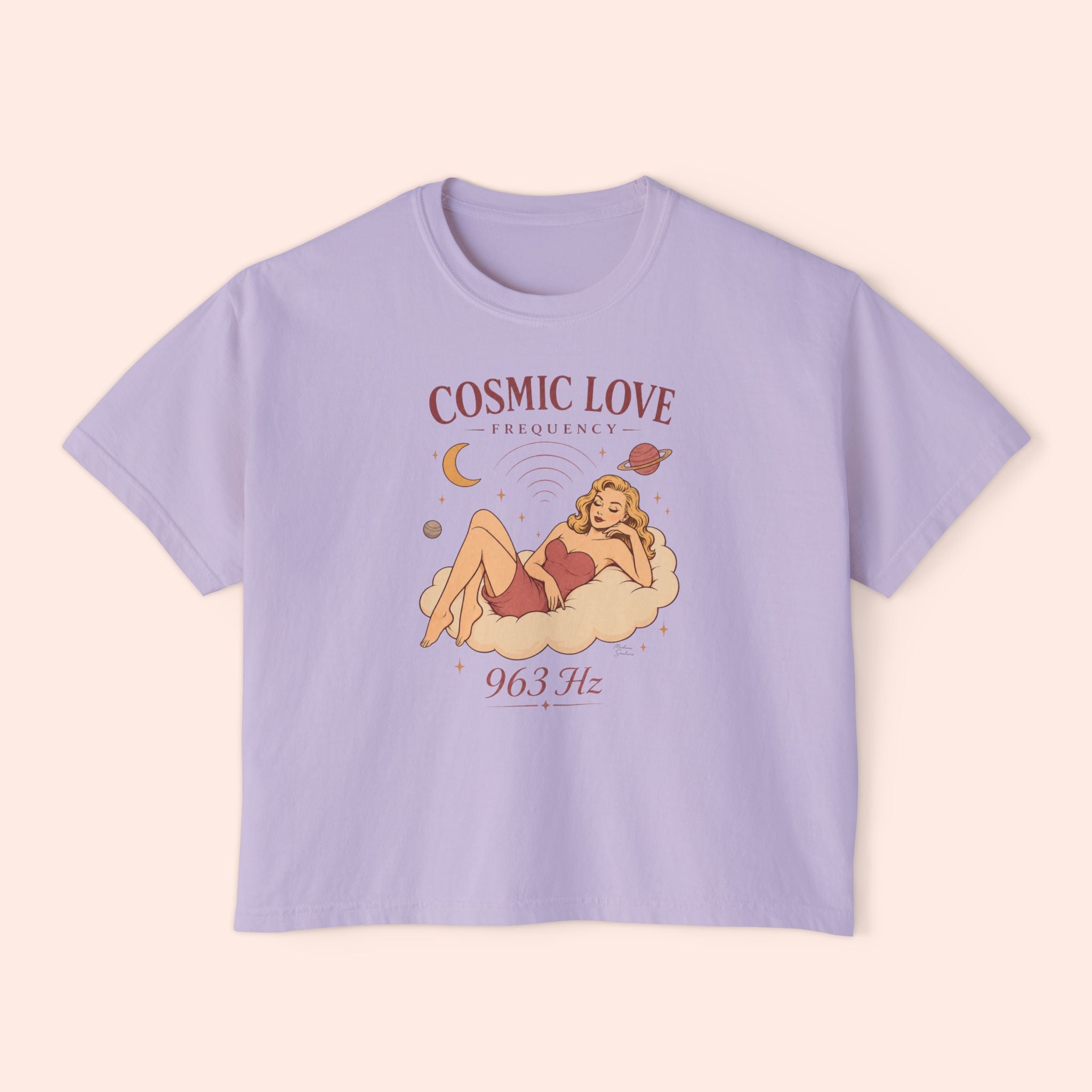 Cosmic Feminine Frequency – Retro Pin-Up Vintage Boxy T-Shirt