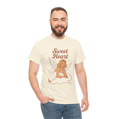 Sweet Heart Unisex T-Shirt – Retro Angel Graphic Tee, Vintage Pin Up Inspired Top, Feminine Heaven Sent Shirt - Madame Soulière