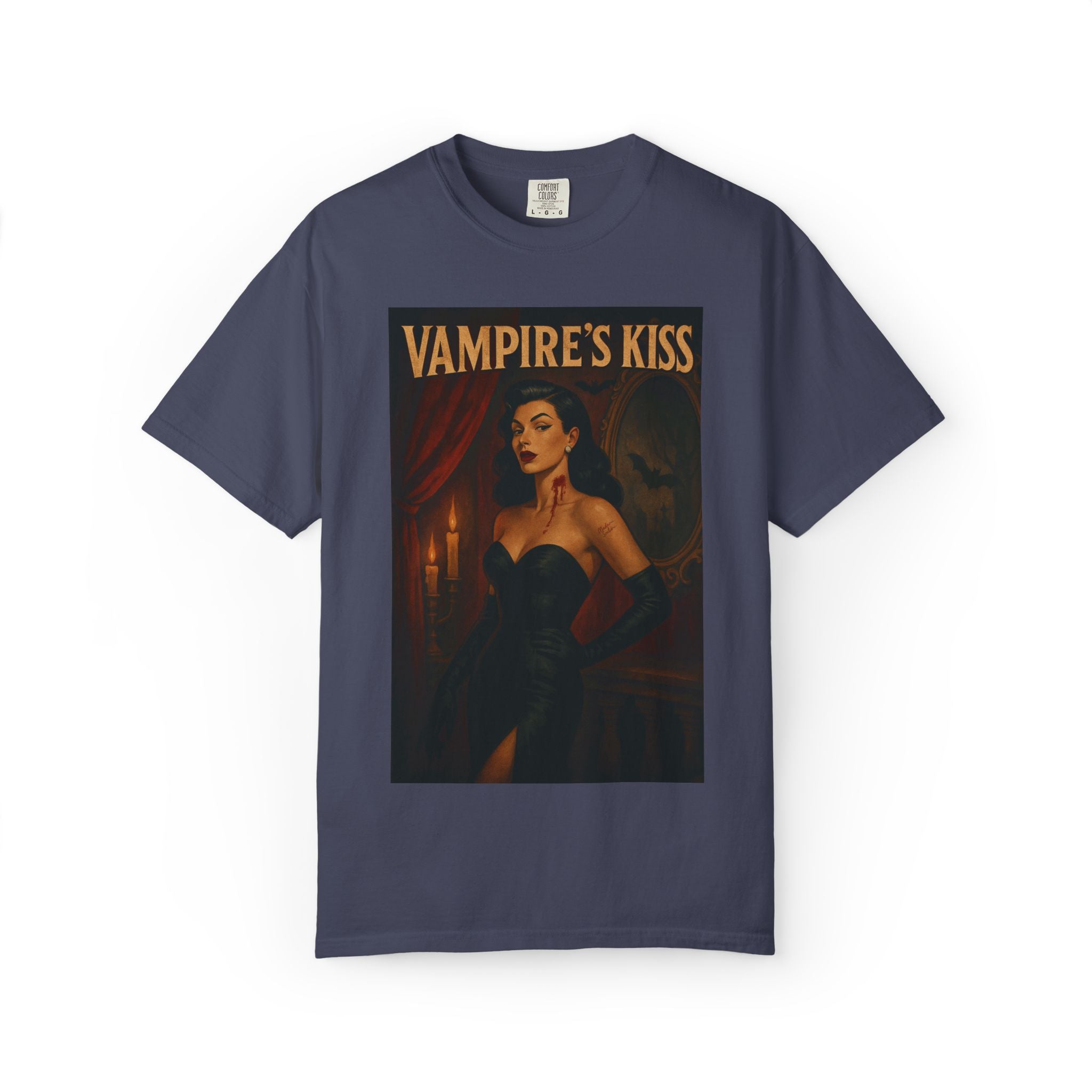 Vampire’s Kiss – Retro Pin-Up Vampire Unisex T-Shirt