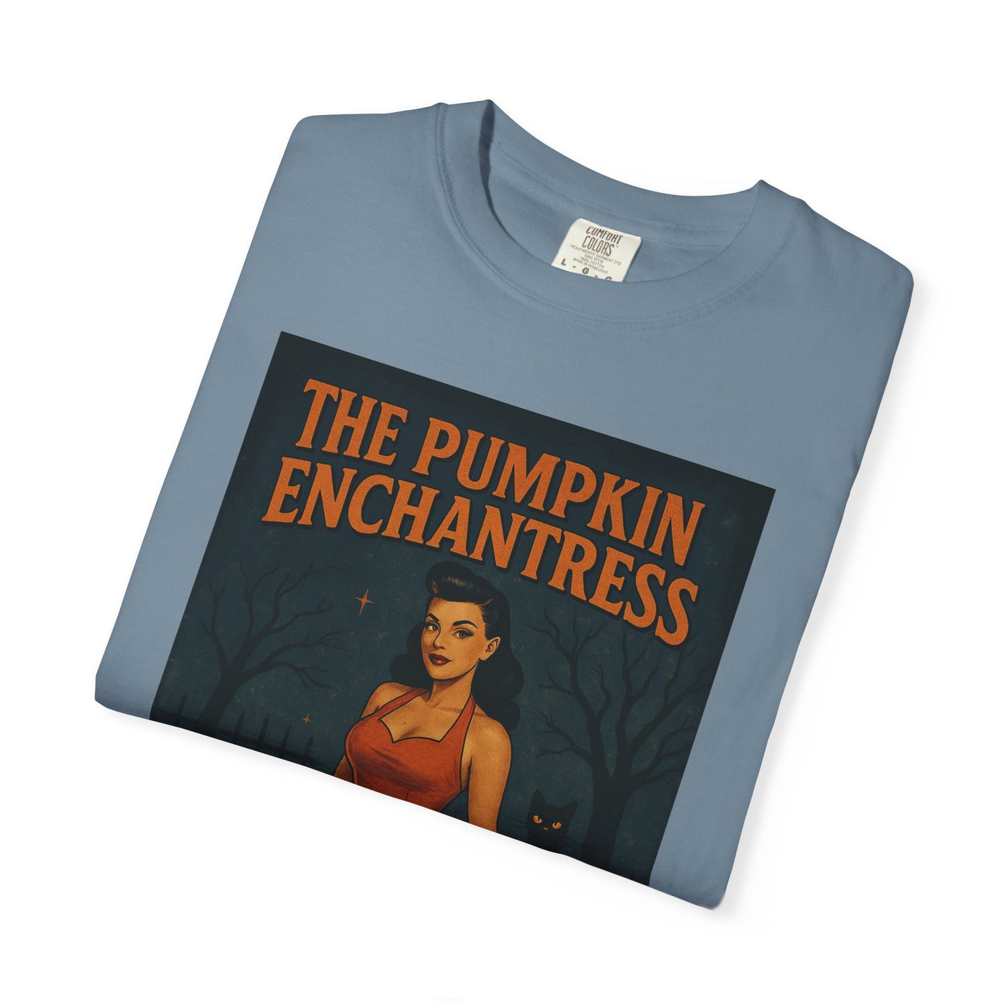 The Pumpkin Enchantress Halloween Unisex T-Shirt – Retro Witch Graphic Tee, Vintage Pumpkin Horror Top, Spooky Unisex Scary Season Shirt - Madame Soulière