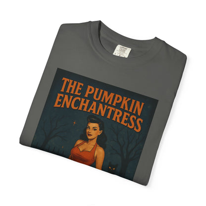 The Pumpkin Enchantress Halloween Unisex T-Shirt – Retro Witch Graphic Tee, Vintage Pumpkin Horror Top, Spooky Unisex Scary Season Shirt - Madame Soulière