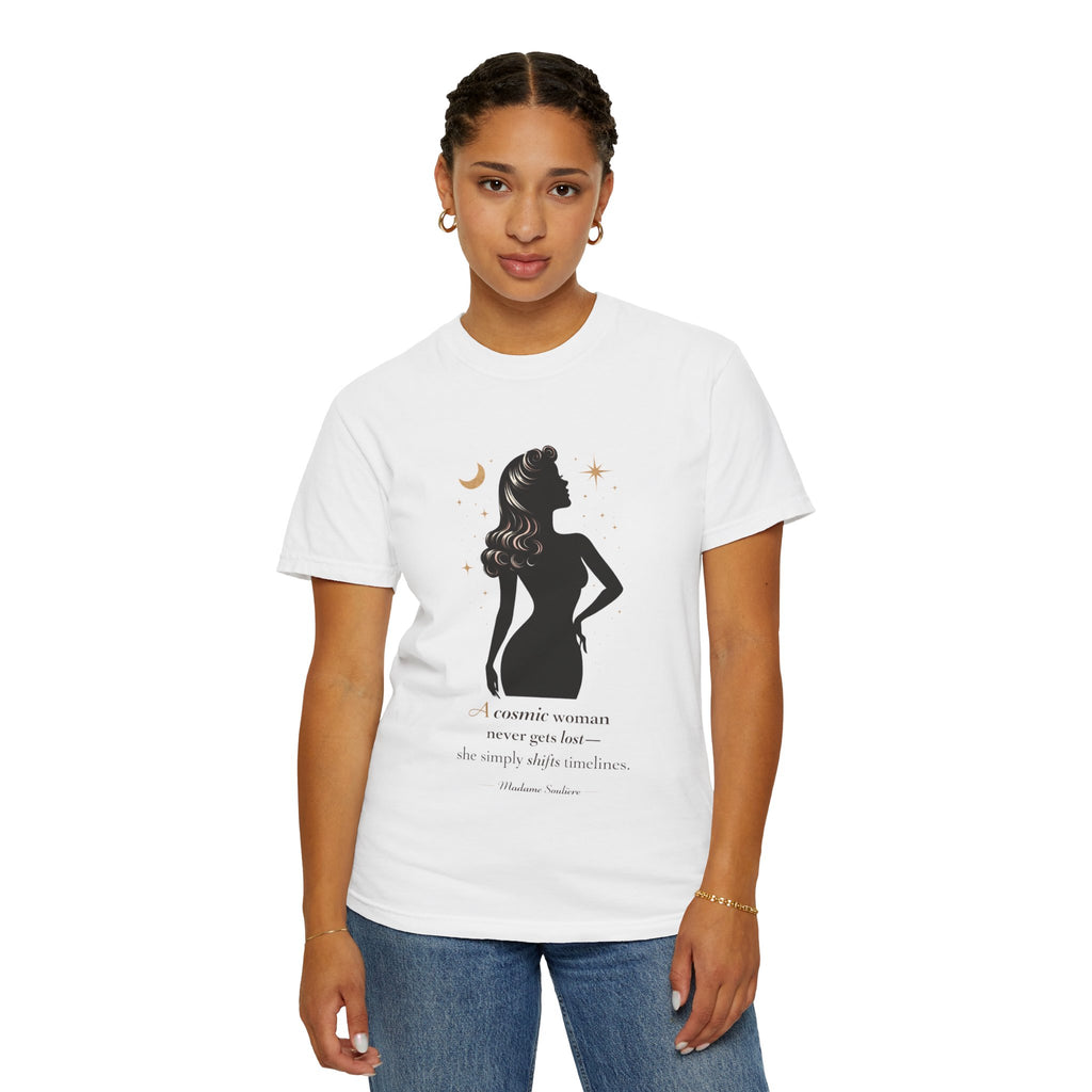 A Cosmic Woman Never Gets Lost – Vintage Feminine Cosmic T-Shirt