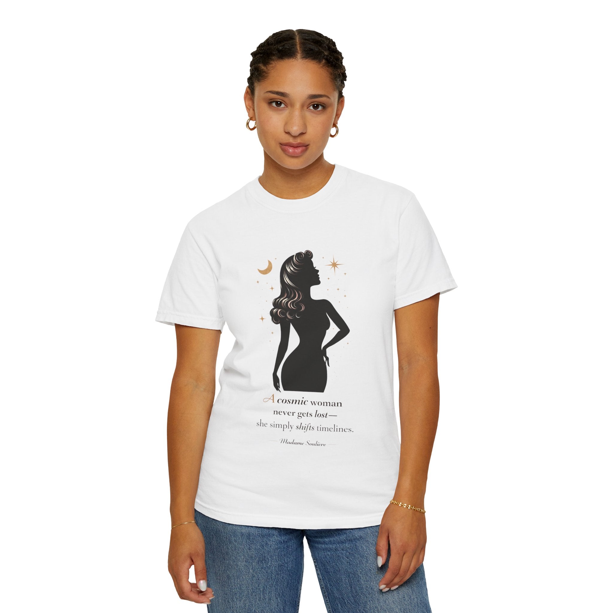 A Cosmic Woman Never Gets Lost – Vintage Feminine Cosmic T-Shirt