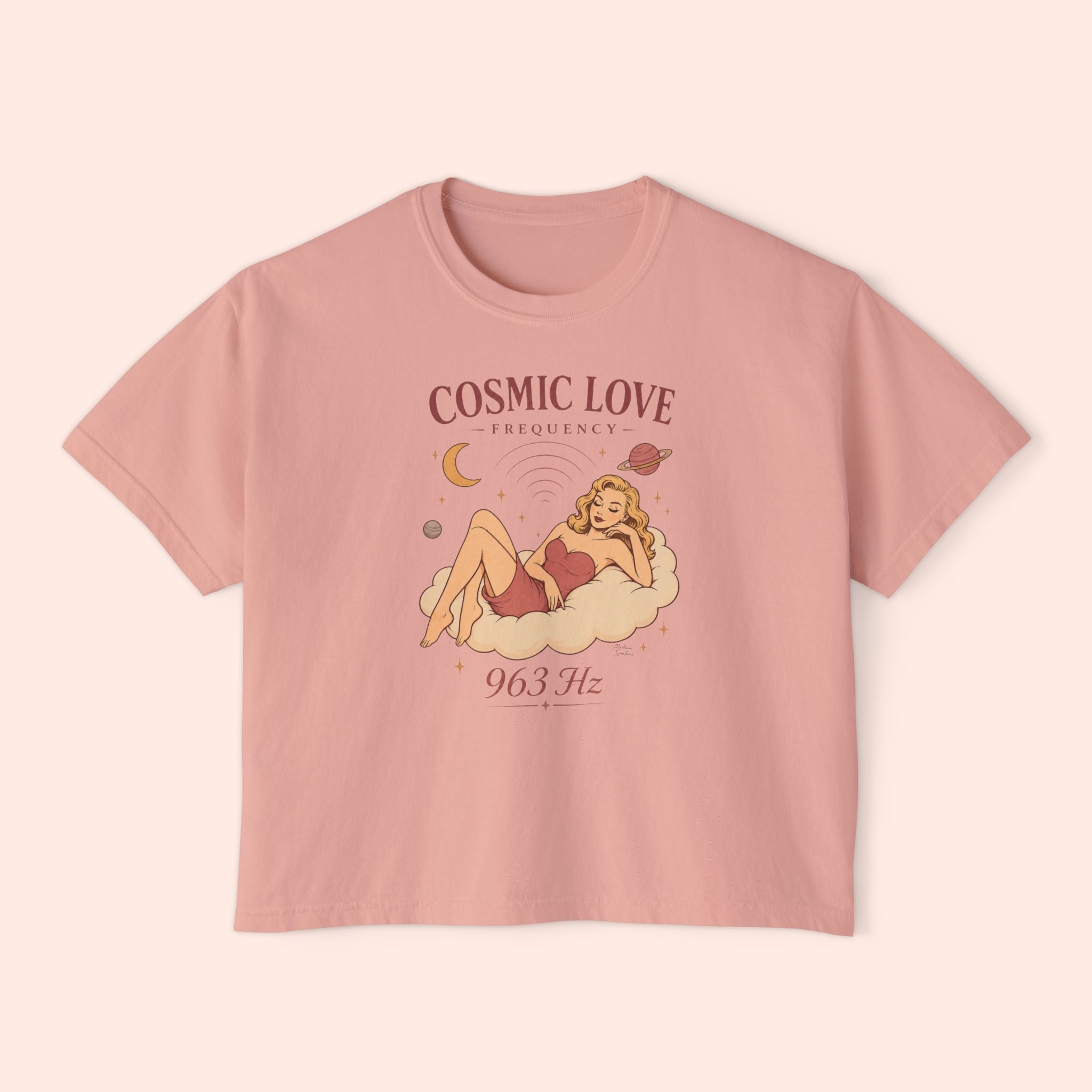Cosmic Feminine Frequency – Retro Pin-Up Vintage Boxy T-Shirt