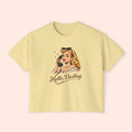 Hello Darling - Retro Pin-Up Graphic Boxy T-Shirt