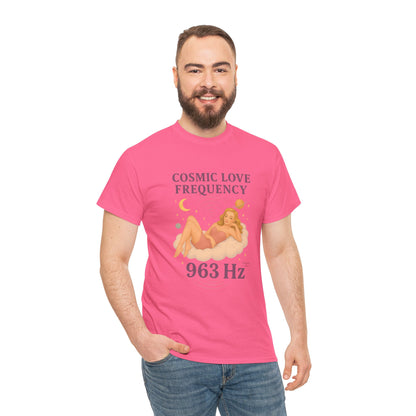 Cosmic Love Frequency 963 Hz Unisex T-Shirt – Retro Vintage Spiritual Graphic Tee, Angel Number Vibes, Feminine Pin Up Inspired Top - Madame Soulière