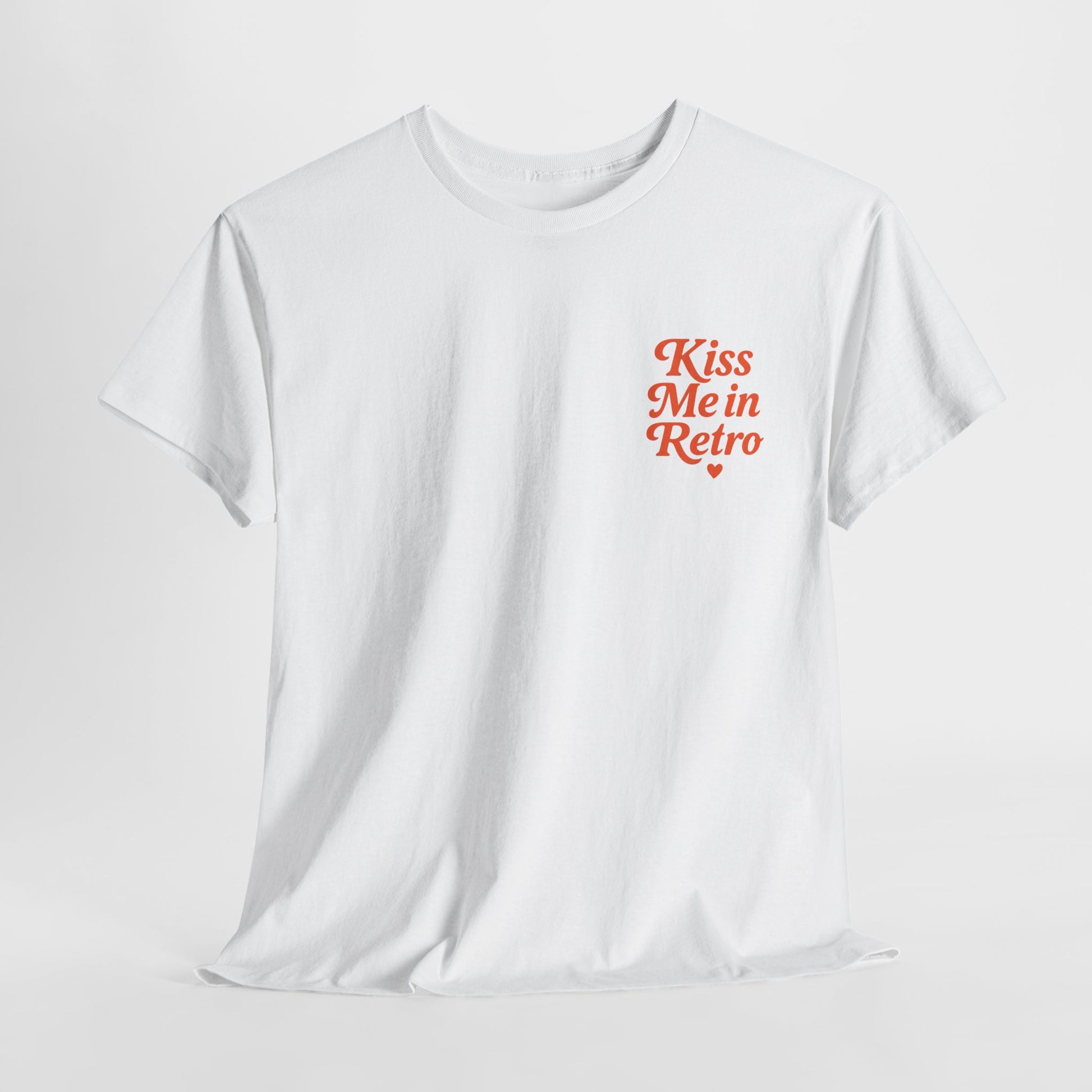 Retro Mini Slogan Unisex T-Shirt – Kiss Me in Retro Graphic Tee, Vintage Pin Up Inspired Top, 50s Rockabilly Style, Feminine Retro Statement Shirt - Madame Soulière