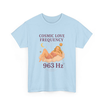 Cosmic Love Frequency 963 Hz Unisex T-Shirt – Retro Vintage Spiritual Graphic Tee, Angel Number Vibes, Feminine Pin Up Inspired Top - Madame Soulière