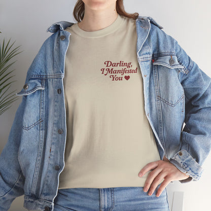 Darling, I Manifested You – Retro Mini Graphic Tee | Unisex Vintage Spiritual Shirt - Madame Soulière