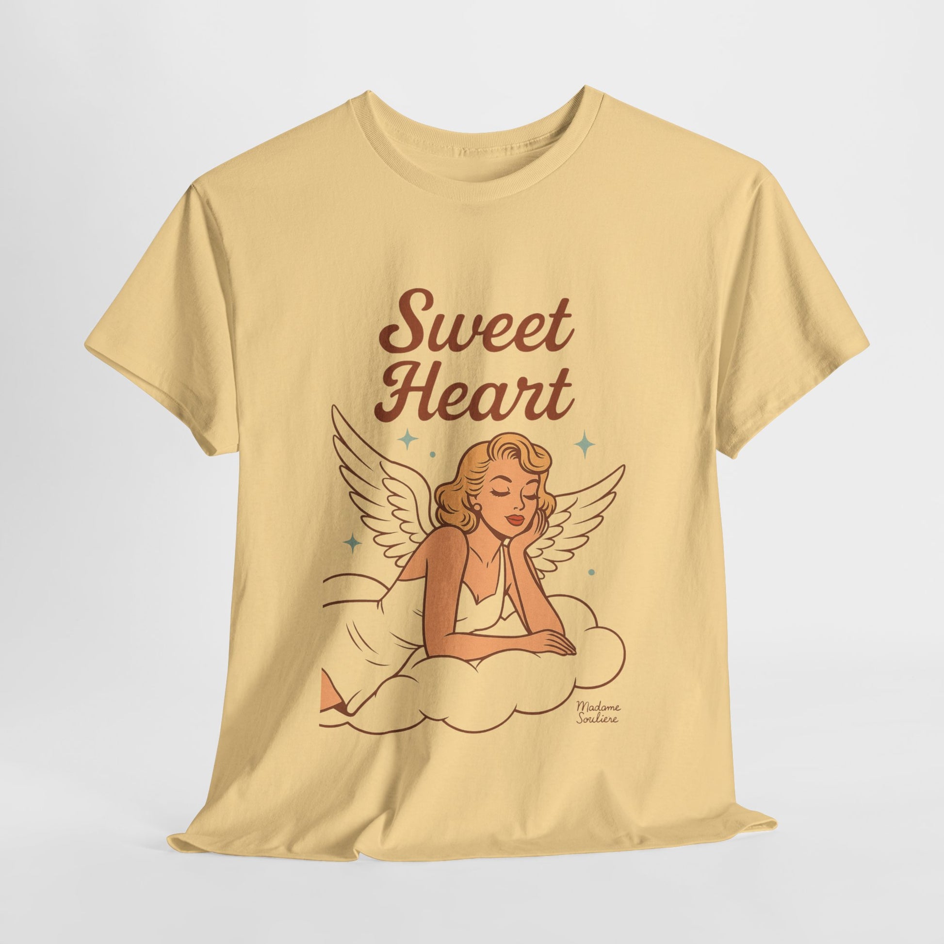 Sweet Heart Unisex T-Shirt – Retro Angel Graphic Tee, Vintage Pin Up Inspired Top, Feminine Heaven Sent Shirt - Madame Soulière