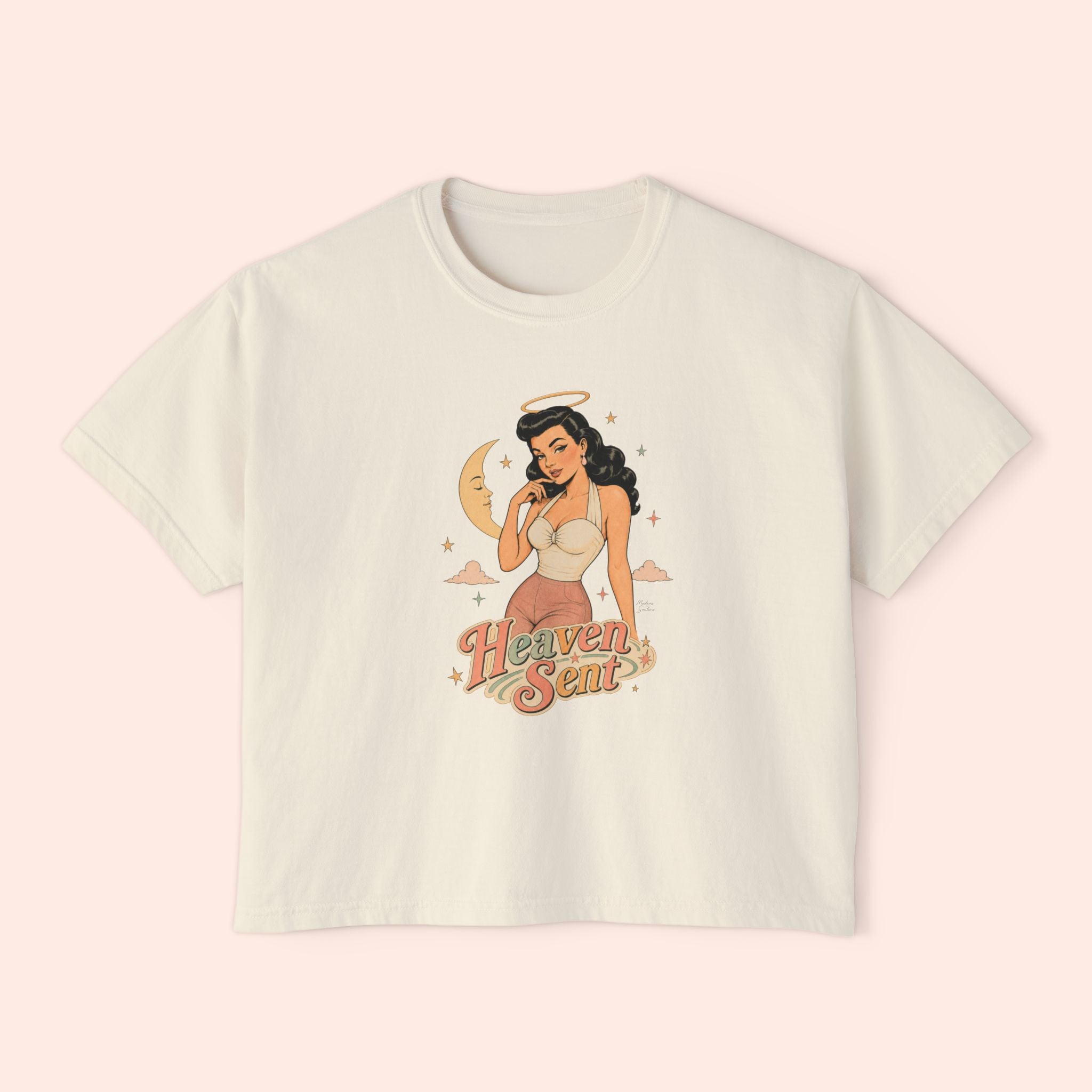 Heaven Sent – Retro Pin-Up Vintage Boxy T-Shirt