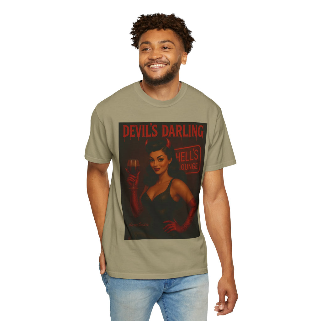 Devil’s Darling – Retro Pin-Up Devil Unisex T-Shirt