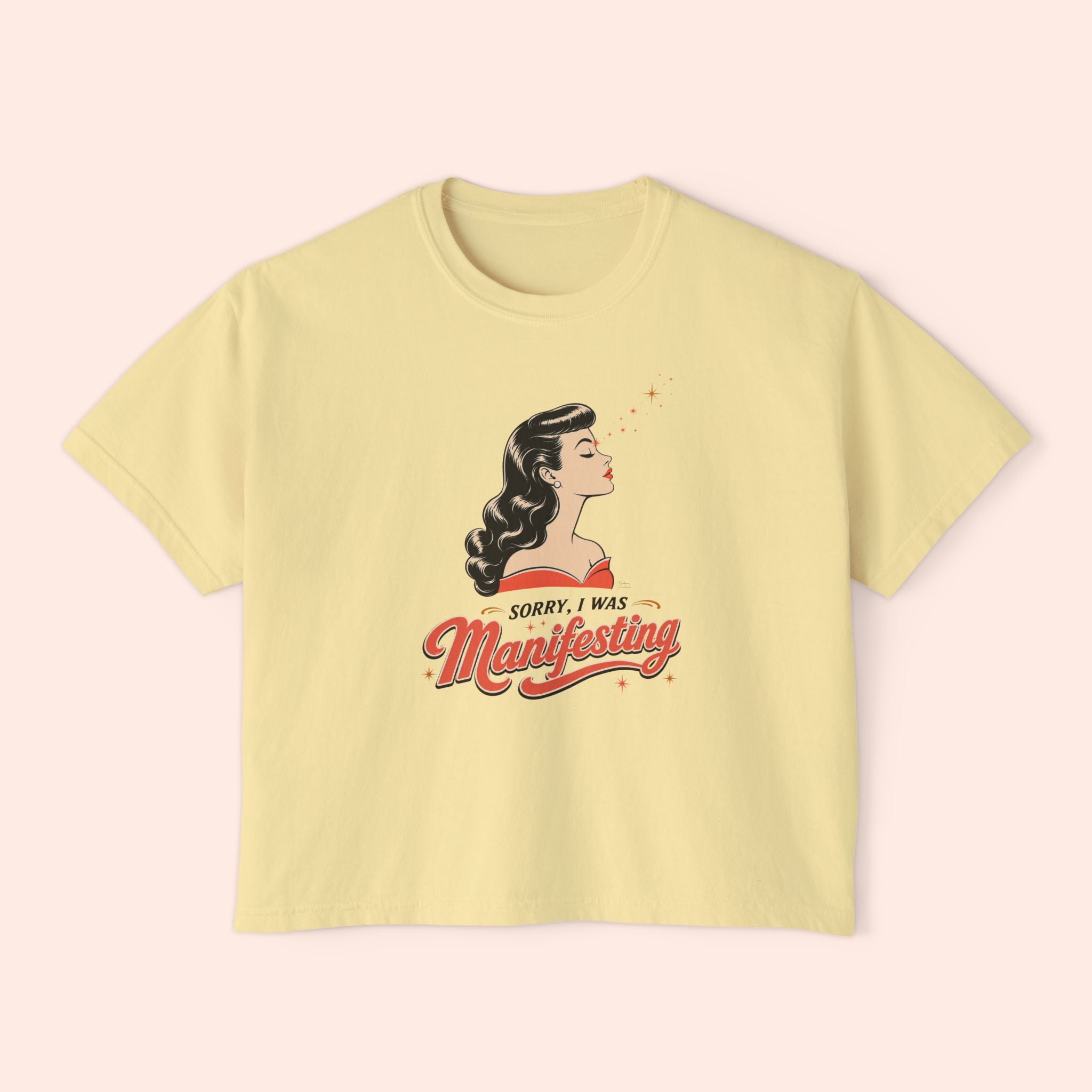 Sorry I Was Manifesting – Retro Vintage Boxy T-Shirt