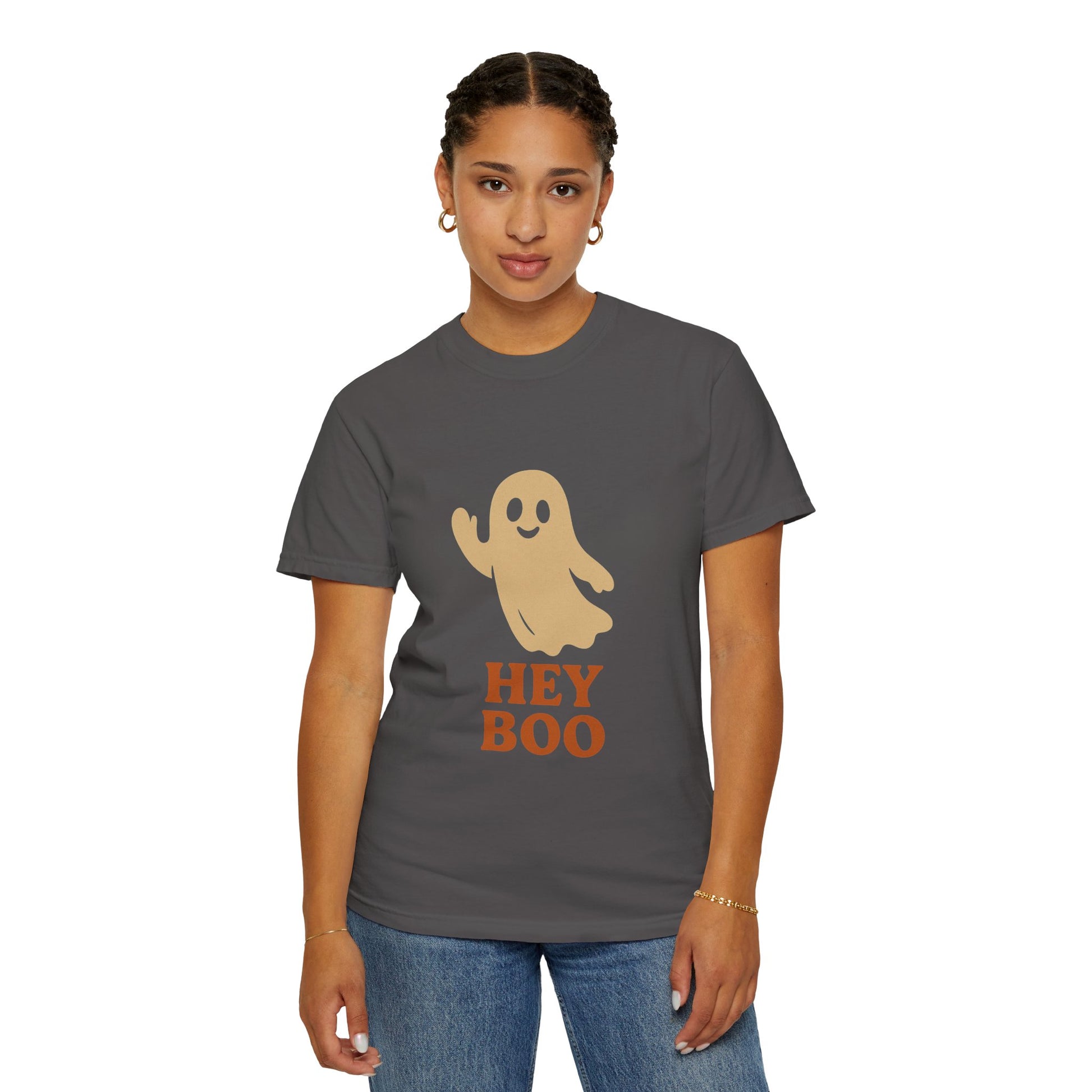Retro Halloween Ghost T-Shirt – Vintage Pin Up Style Tee, Spooky Season Graphic Top, Hey Boo Shirt for Women & Men - Madame Soulière