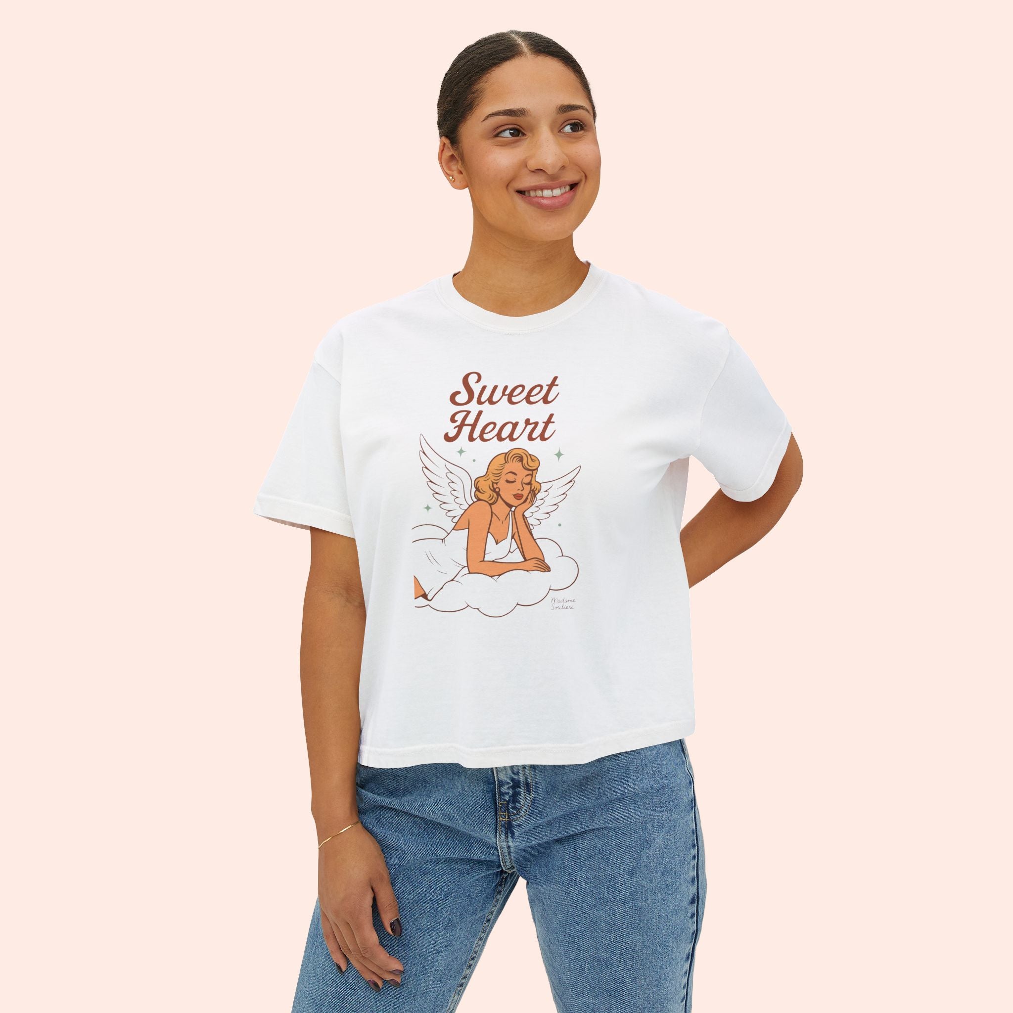 Sweet Heart – Retro Angel Vintage Boxy T-Shirt