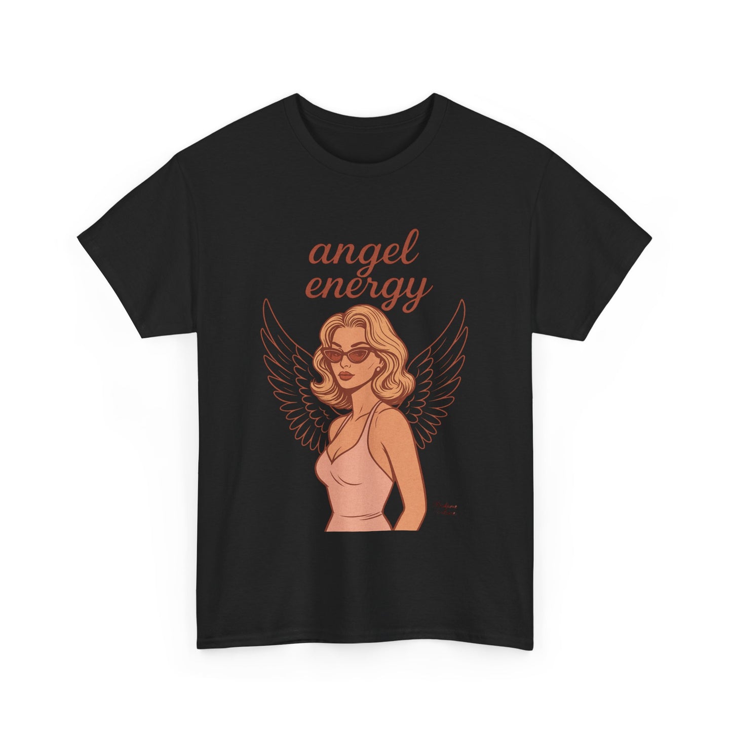 Angel Energy Unisex T-Shirt – Vintage Retro Graphic Tee, Spiritual Pin Up Shirt, Feminine Aesthetic Empowerment Top - Madame Soulière