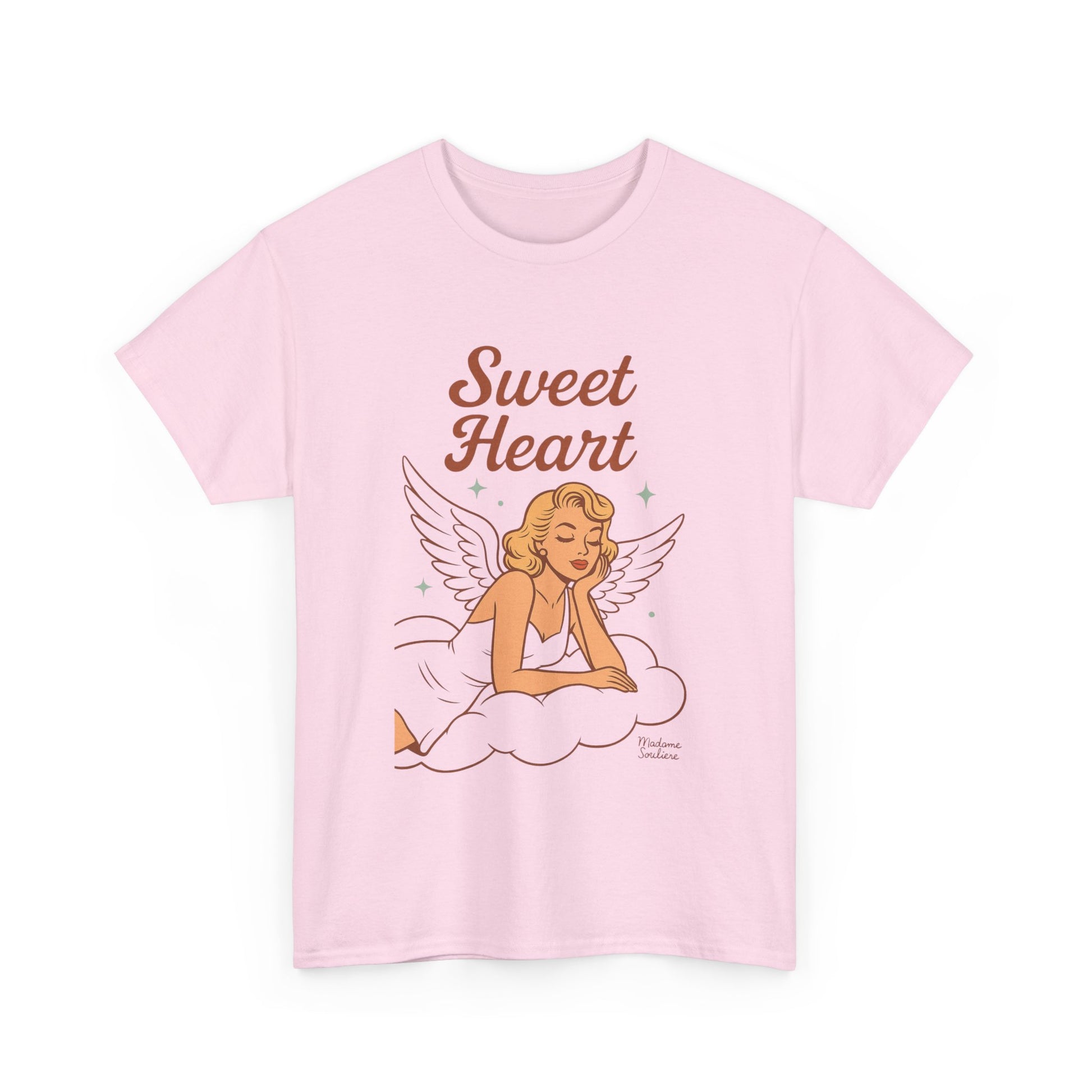 Sweet Heart Unisex T-Shirt – Retro Angel Graphic Tee, Vintage Pin Up Inspired Top, Feminine Heaven Sent Shirt - Madame Soulière