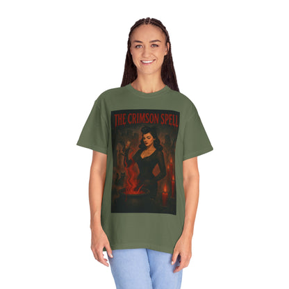 The Crimson Spell Halloween Unisex T-Shirt – Retro Witch Graphic Tee, Vintage Horror Spooky Top,  Scary Season Shirt - Madame Soulière