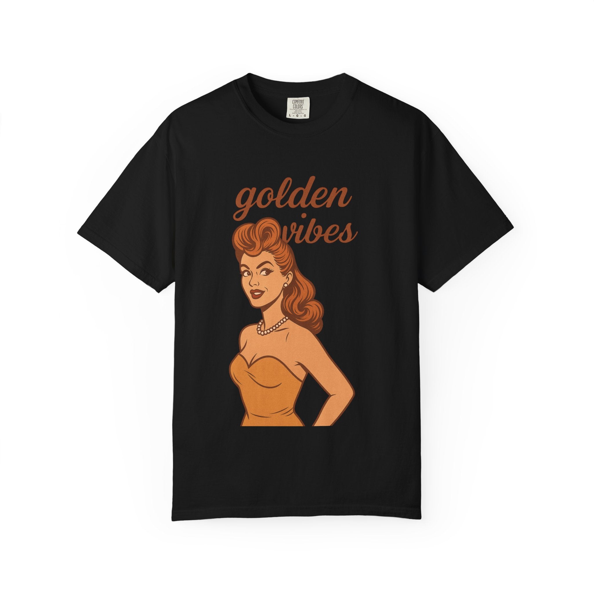Golden Vibes – Retro Pin-Up Vintage T-Shirt