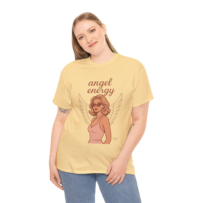 Angel Energy Unisex T-Shirt – Vintage Retro Graphic Tee, Spiritual Pin Up Shirt, Feminine Aesthetic Empowerment Top - Madame Soulière