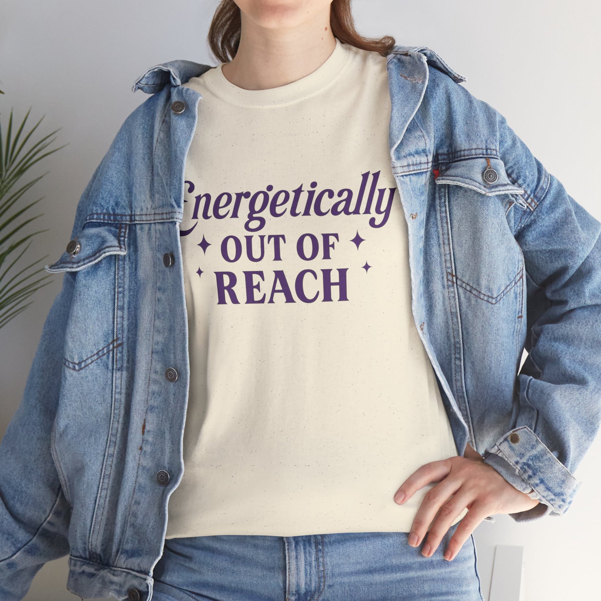 Energetically Out of Reach Unisex T-Shirt – Retro Vintage Graphic Tee, Spiritual Pin Up Shirt, Aesthetic Cosmic Vibes Top - Madame Soulière
