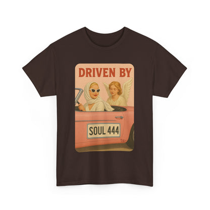 Driven by Soul 444 – Angel Number Retro Graphic Tee | Unisex Vintage Empowerment Shirt - Madame Soulière