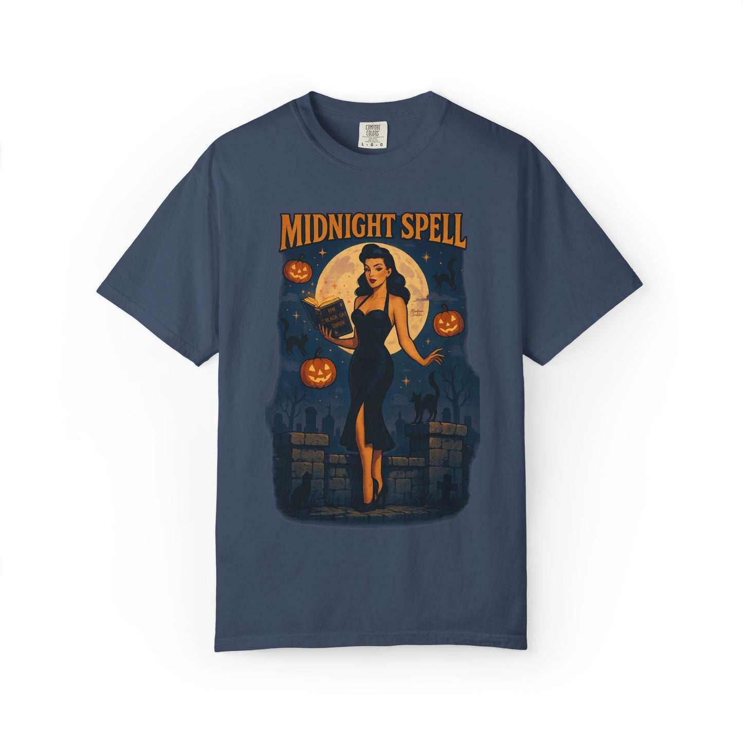 Midnight Spell Halloween Unisex T-Shirt – Retro Witch Graphic Tee, Vintage Spooky Horror Top, Scary Season Shirt - Madame Soulière