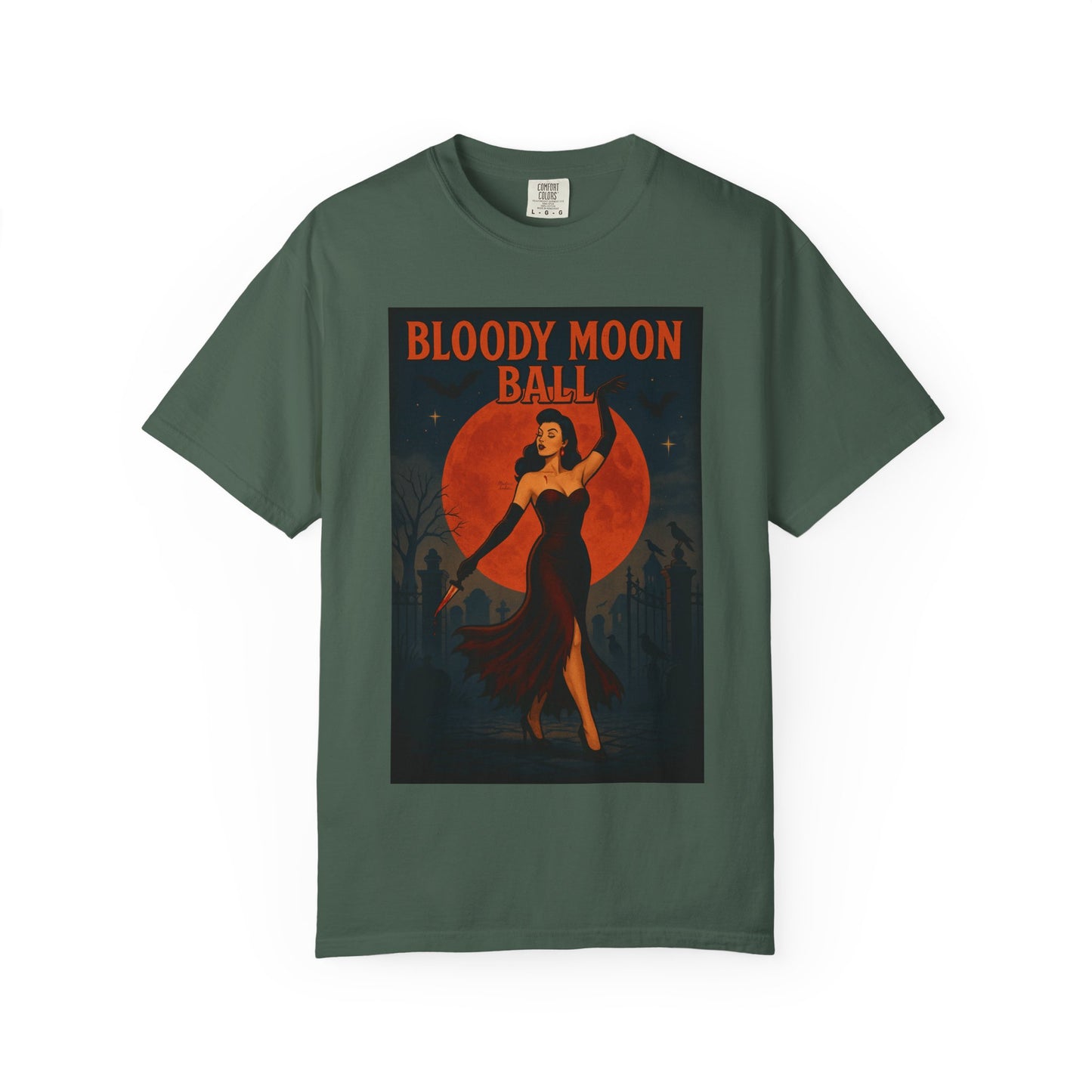 Bloody Moon Halloween Unisex T-Shirt – Vampire Retro Graphic Tee, Vintage Horror Spooky Top, Scary Season Shirt - Madame Soulière