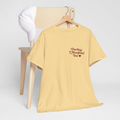 Darling, I Manifested You – Retro Mini Graphic Tee | Unisex Vintage Spiritual Shirt - Madame Soulière