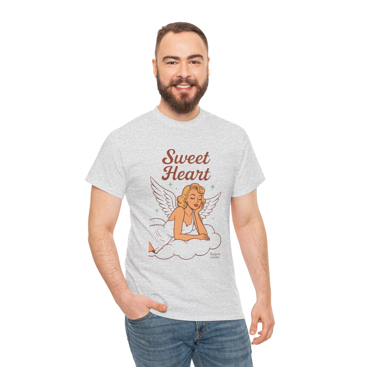 Sweet Heart Unisex T-Shirt – Retro Angel Graphic Tee, Vintage Pin Up Inspired Top, Feminine Heaven Sent Shirt - Madame Soulière