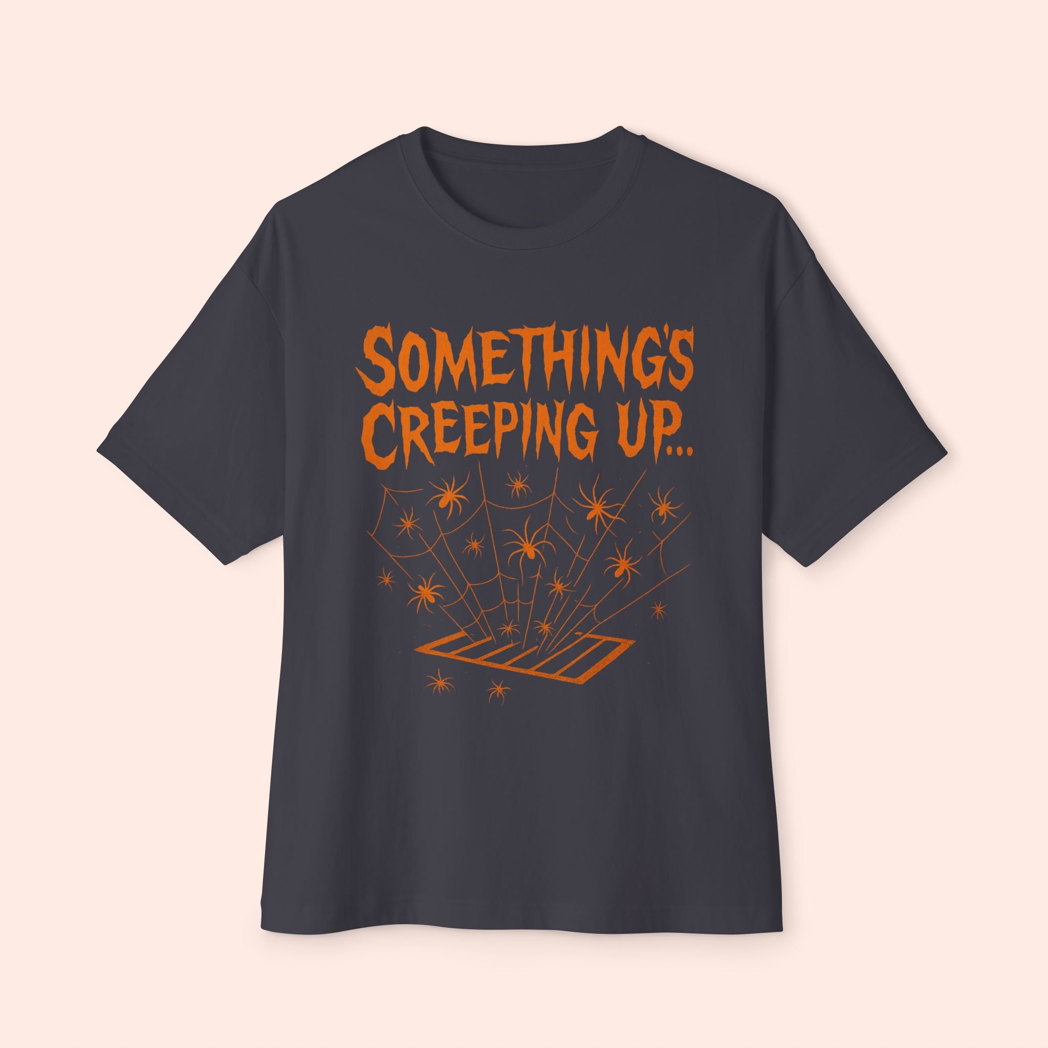 Something’s Creeping Up… – Vintage Horror Long Boxy T-Shirt