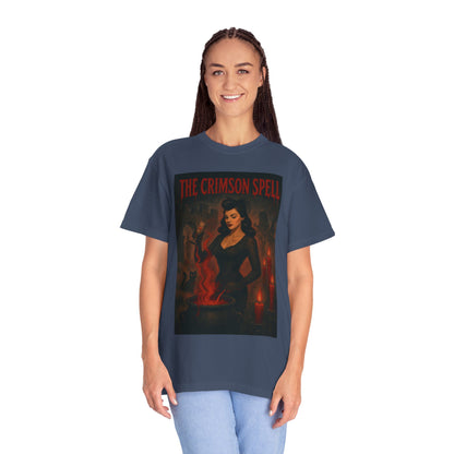The Crimson Spell Halloween Unisex T-Shirt – Retro Witch Graphic Tee, Vintage Horror Spooky Top,  Scary Season Shirt - Madame Soulière