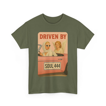 Driven by Soul 444 – Angel Number Retro Graphic Tee | Unisex Vintage Empowerment Shirt - Madame Soulière