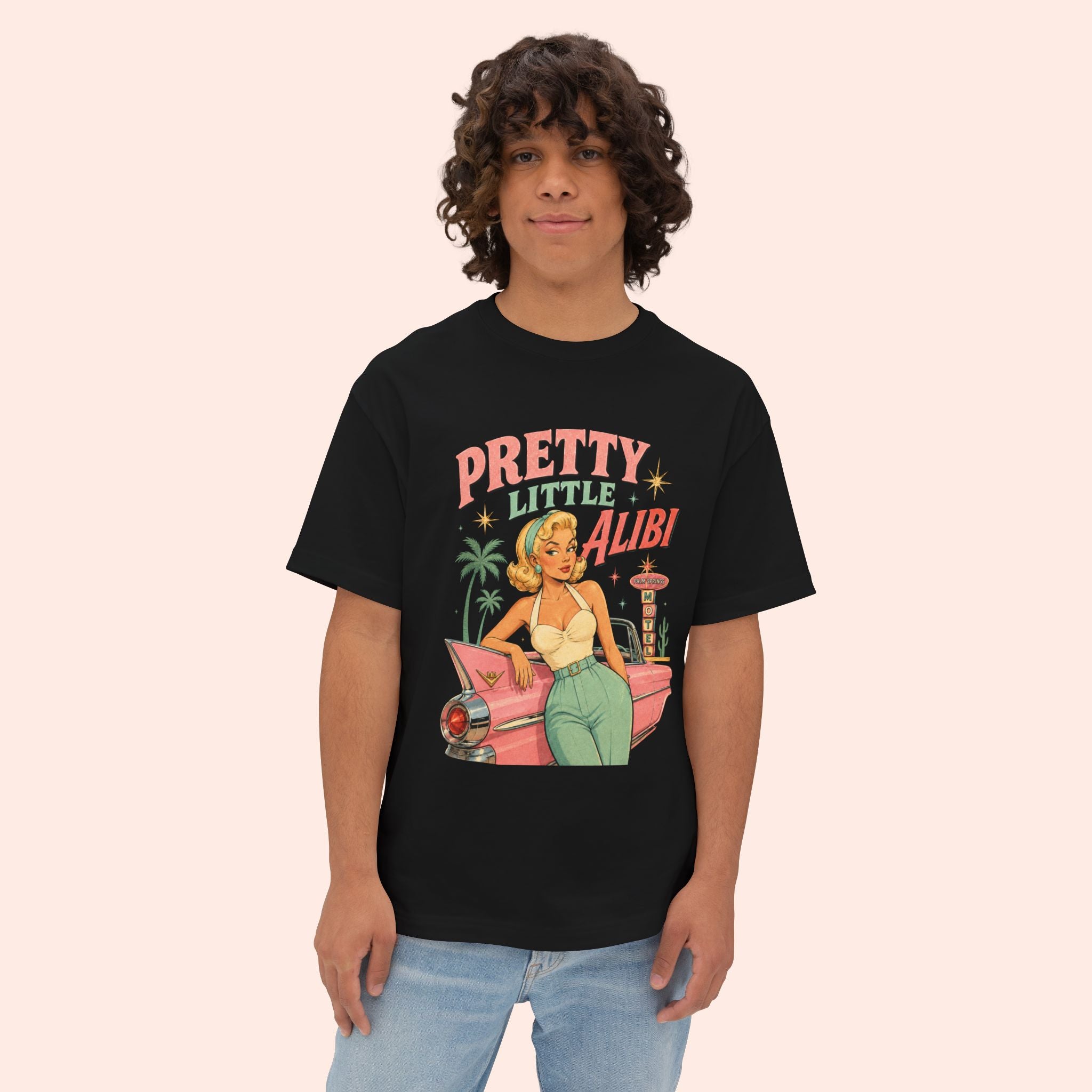 Pretty Little Alibi - Retro Pin Up Long Boxy T-Shirt