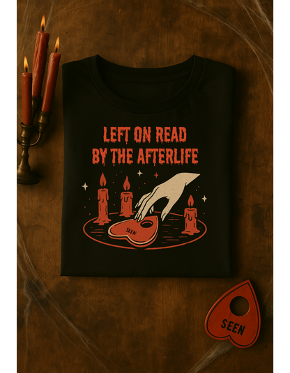 Halloween T-Shirt Unisex – Retro Vintage Design „Left on Read by the Afterlife“ - Madame Soulière
