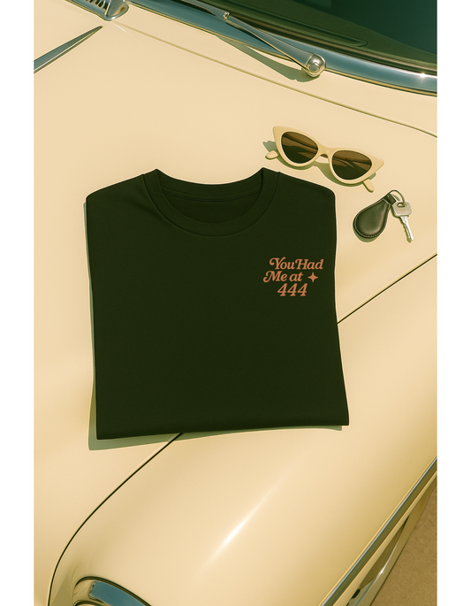 You Had Me at 444 – Retro Angel Number Mini Graphic Tee | Unisex Vintage Spiritual Shirt - Madame Soulière