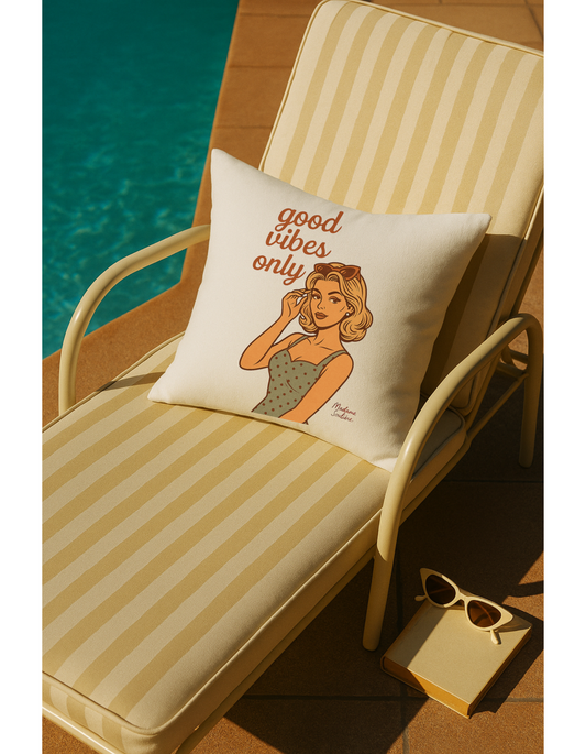 Good Vibes Only Starts Here - Retro Spiritual Pillow, Aesthetic Home Decor - Madame Soulière