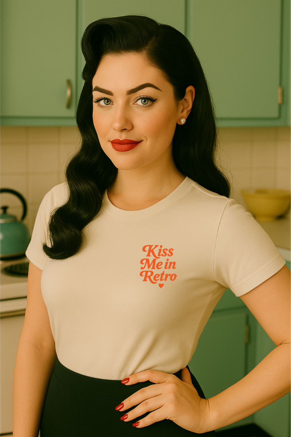 Kiss Me in Retro Graphic T-Shirt – Vintage Mini Motif Unisex Tee