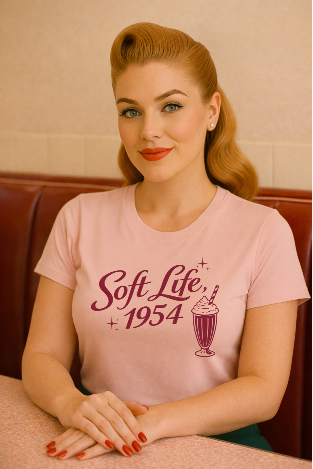 The Soft Life 1954 Graphic T-Shirt – Retro Diner Aesthetic Unisex Tee