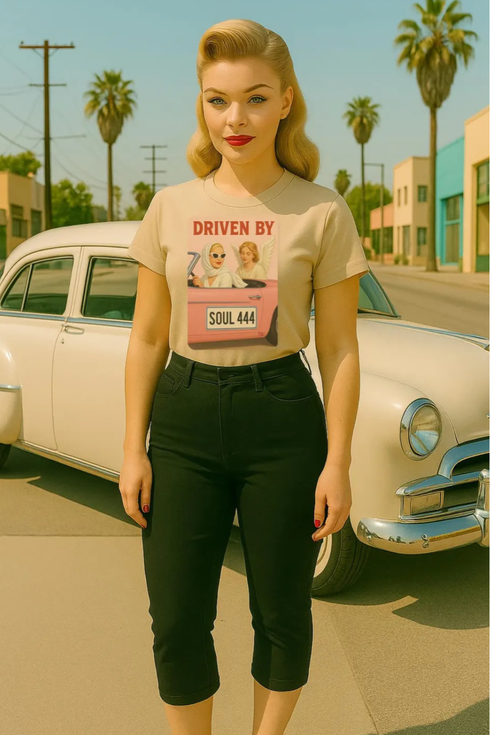 Driven by Soul 444 Graphic T-Shirt – Spiritual Retro Angel Number Unisex Tee