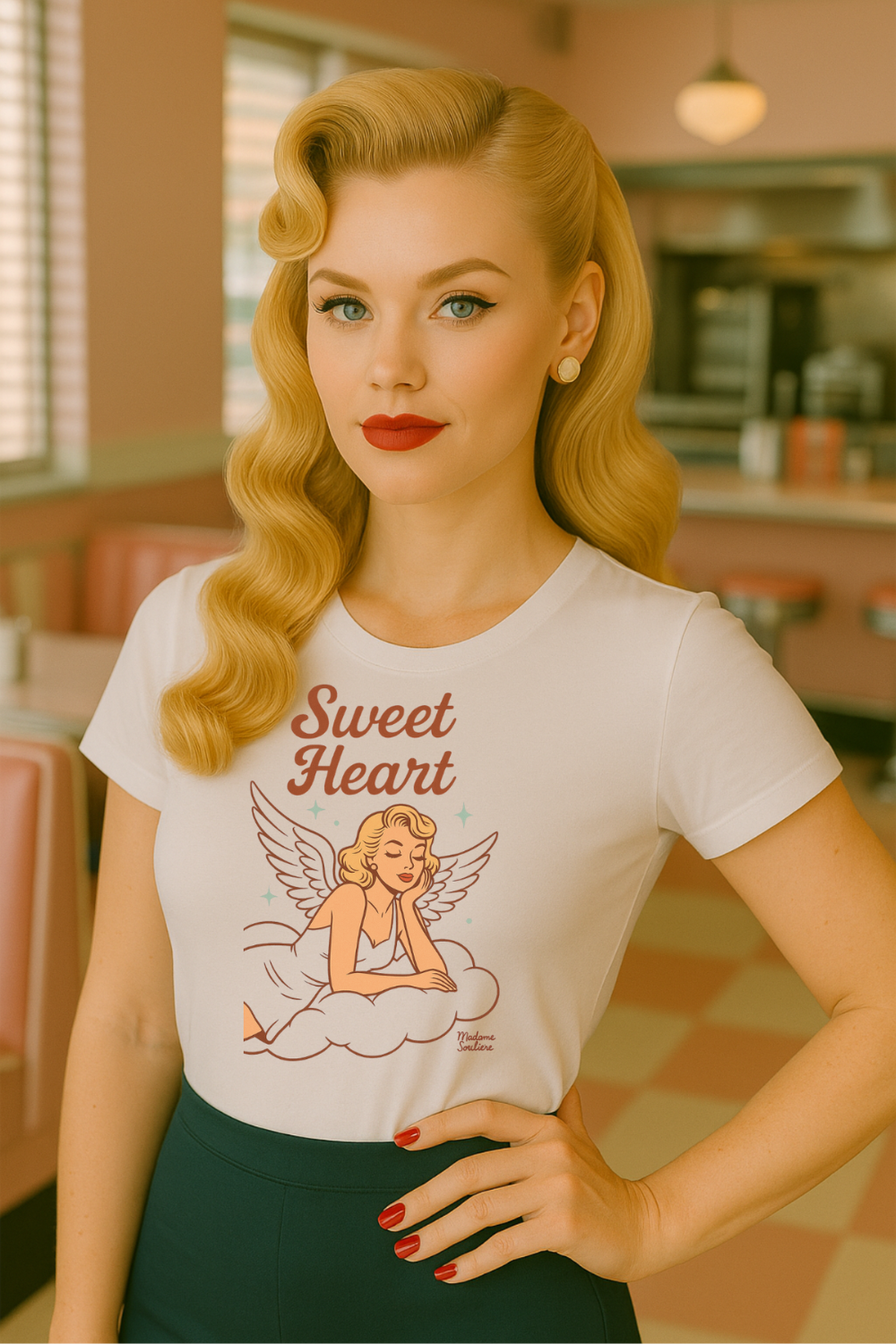 Sweet Heart – Retro Angel Vintage T-Shirt