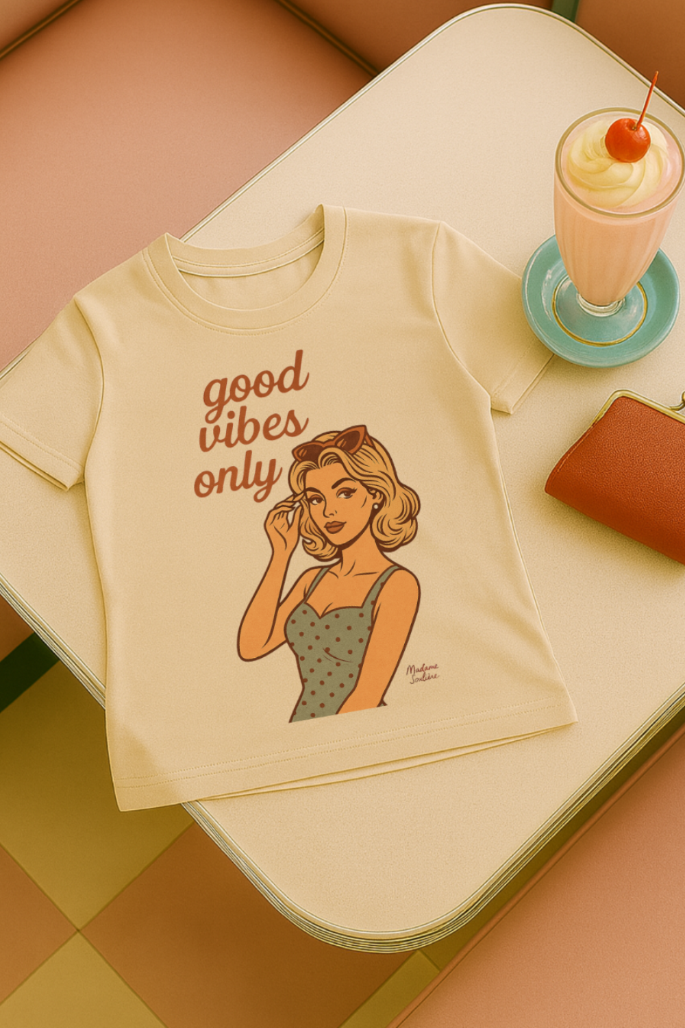 Good Vibes Only – Retro Pin-Up Vintage T-Shirt