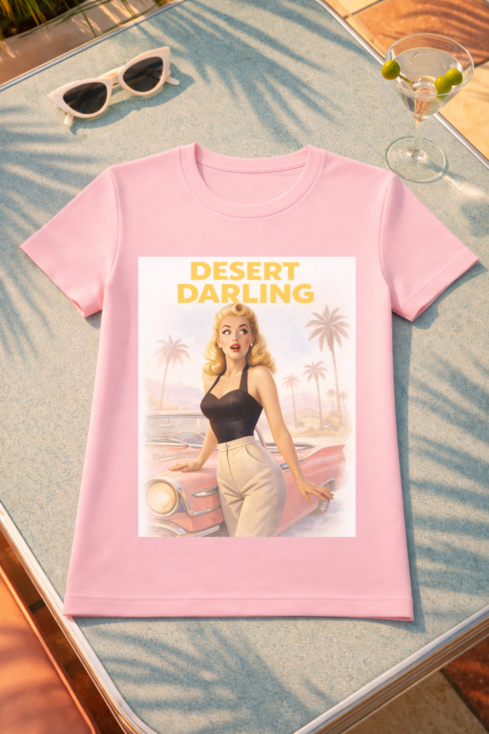 Desert Darling – Retro Pin-Up Graphic T-Shirt