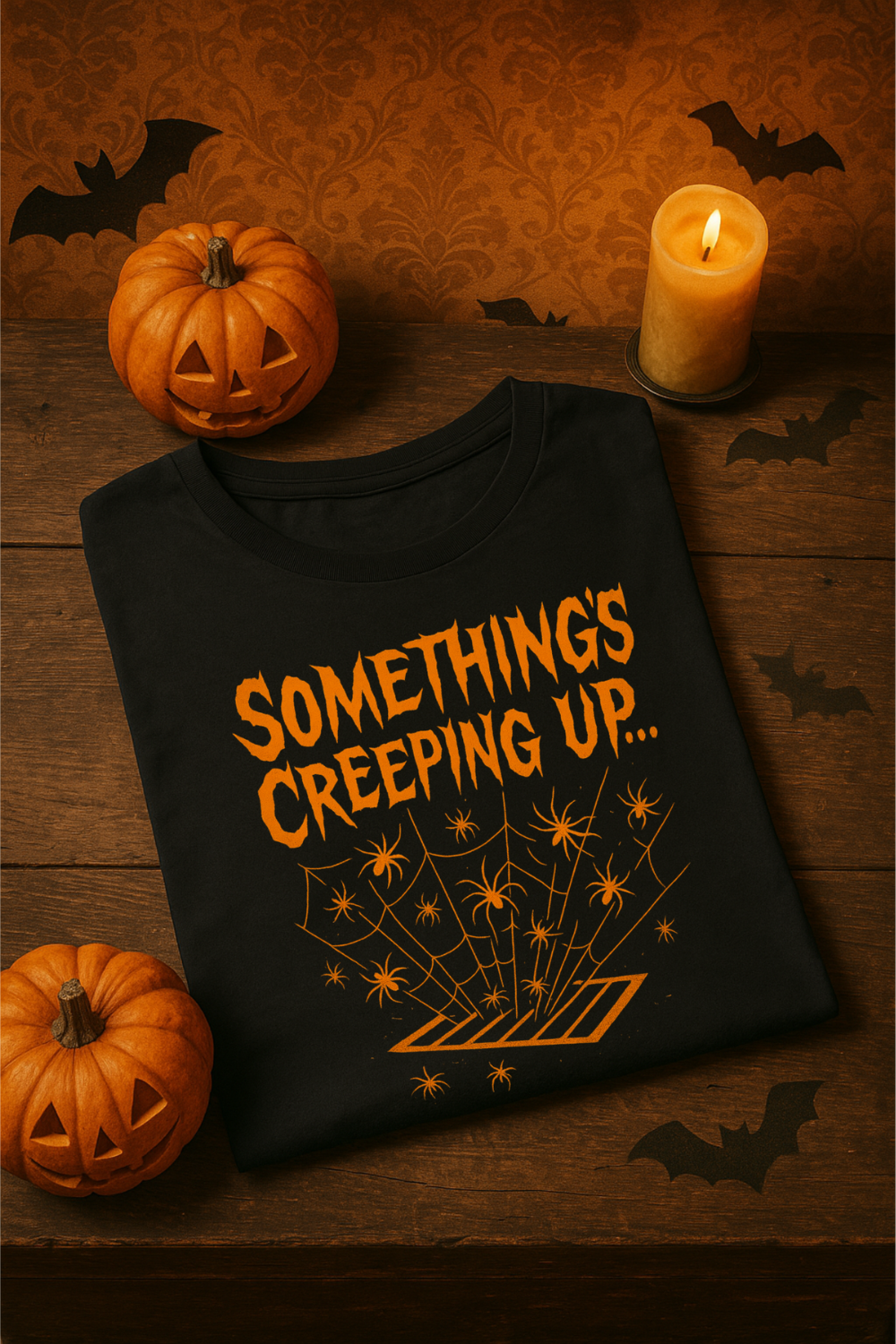 Something’s Creeping Up… – Vintage Horror Unisex T-Shirt