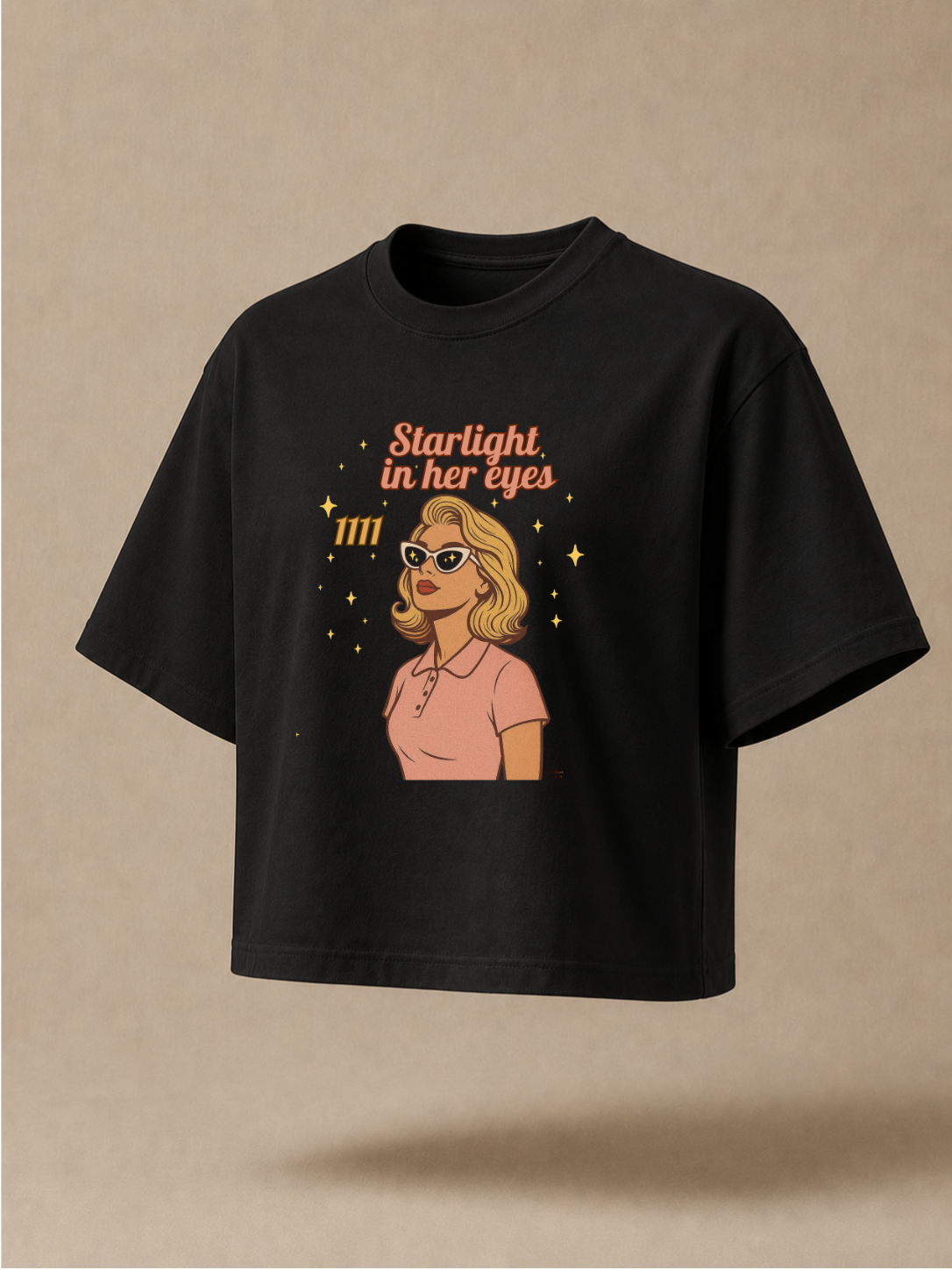 Starlight in Her Eyes 1111 – Retro Vintage Boxy T-Shirt