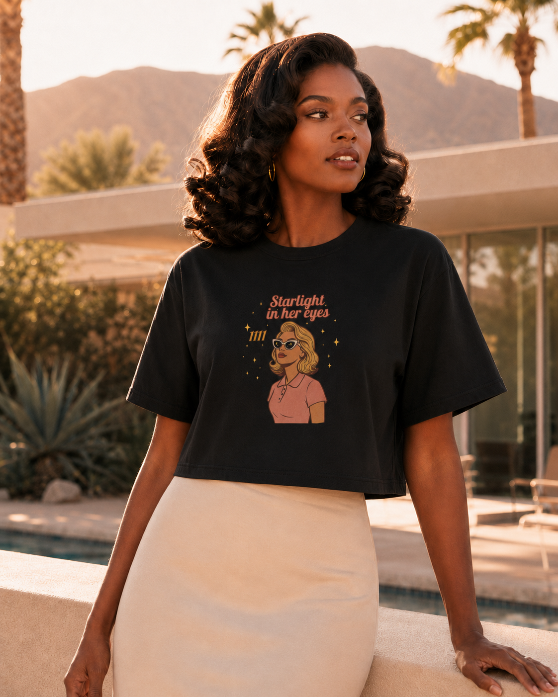 Starlight in Her Eyes 1111 – Retro Vintage Boxy T-Shirt