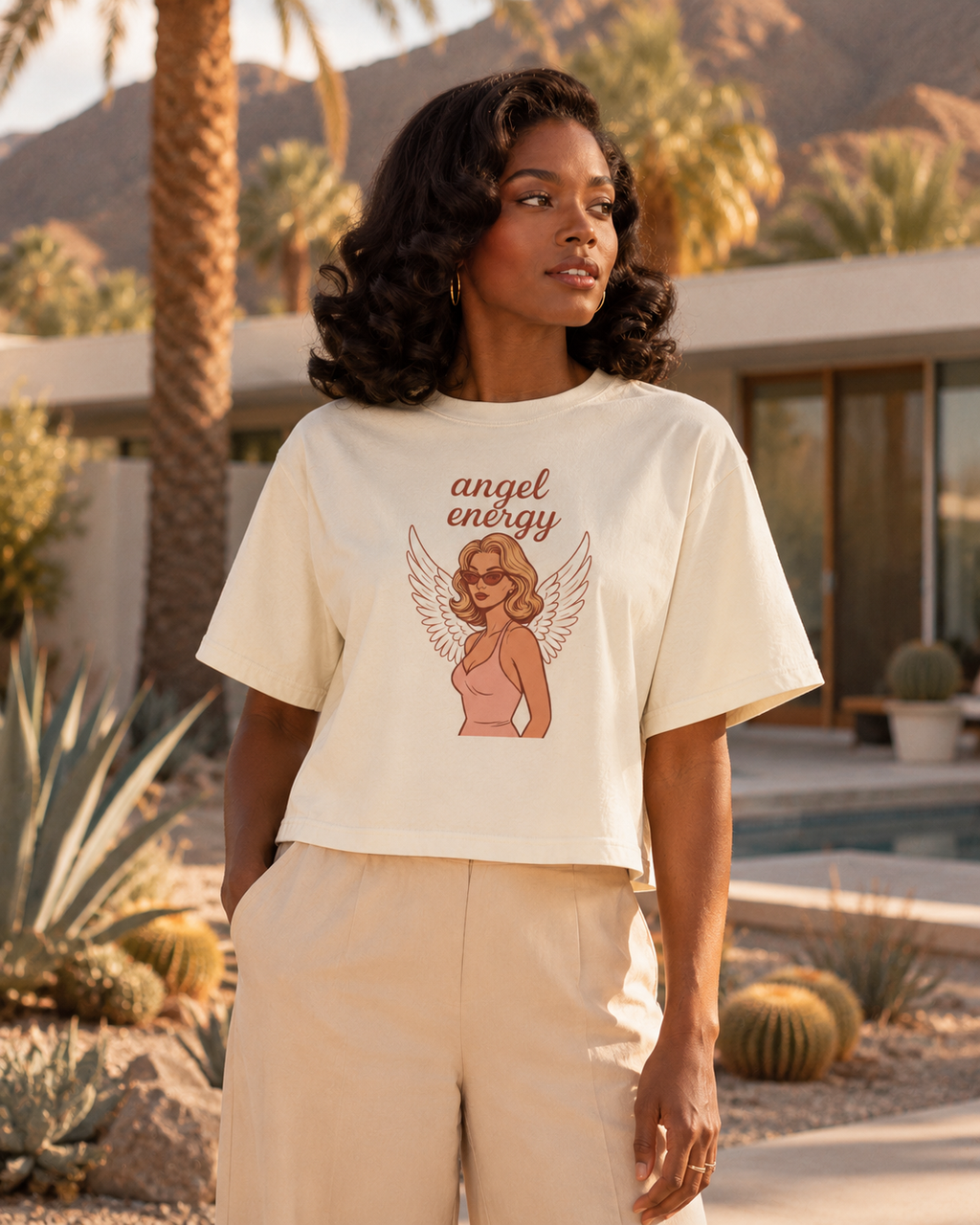 Angel Energy – Retro Pin-Up Vintage Boxy T-Shirt